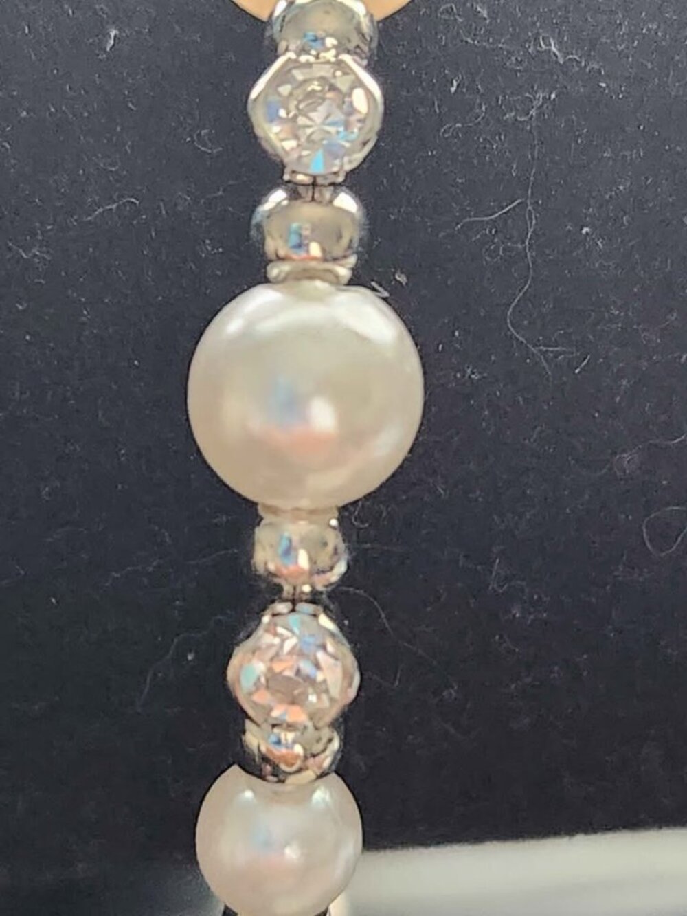 Faux Diamond and Pearl Wrap Bracelet